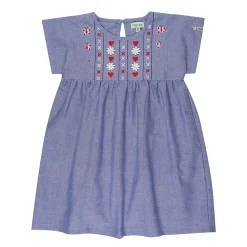 Lilly and Sid Yoke Dress in Blue