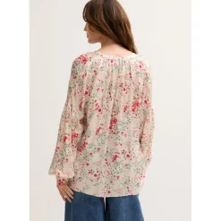 Lily and Lionel Billowy Sleeves Wishing Well Print Blouse In Multi in Neutral