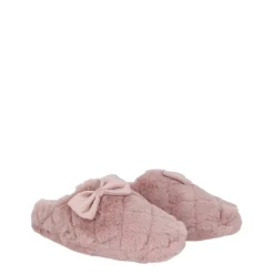 Linea Faux Fur Bow Slipper in Pink