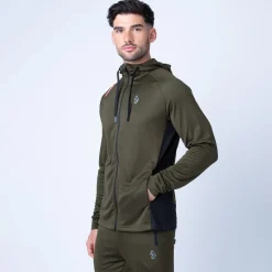 Luke 1977 Key Zip Through Hoodie in Green