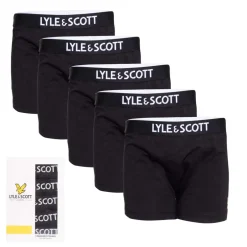 Lyle And Scott Boys Gacy 5 Pack Trunks in Black