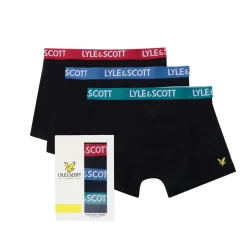 Lyle And Scott Boys Markus 3 Pack Boxer Shorts in Black