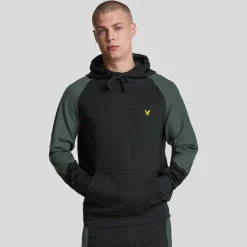 Lyle And Scott Colour Block Hoodie in Black