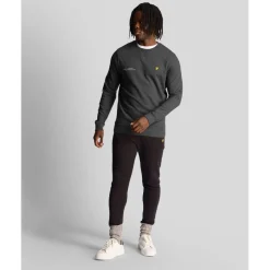 Lyle And Scott Co-Ordinate Print Crewneck Sweatshirt in Charcoal