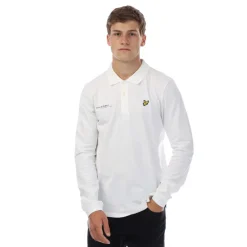 Lyle And Scott Co-Ordinate Print Long Sleeve Polo Shirt in White