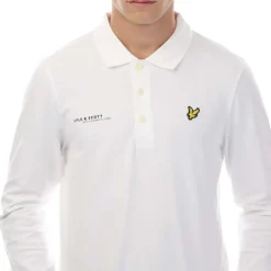 Lyle And Scott Co-Ordinate Print Long Sleeve Polo Shirt in White