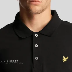 Lyle And Scott Co-Ordinate Print Long Sleeve Polo Shirt in Black