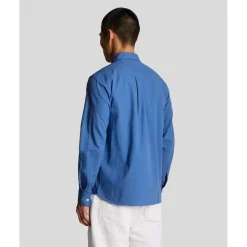 Lyle And Scott Cotton Linen Button Down Shirt in Blue