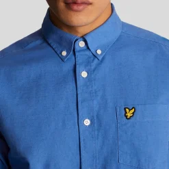 Lyle And Scott Cotton Linen Button Down Shirt in Blue