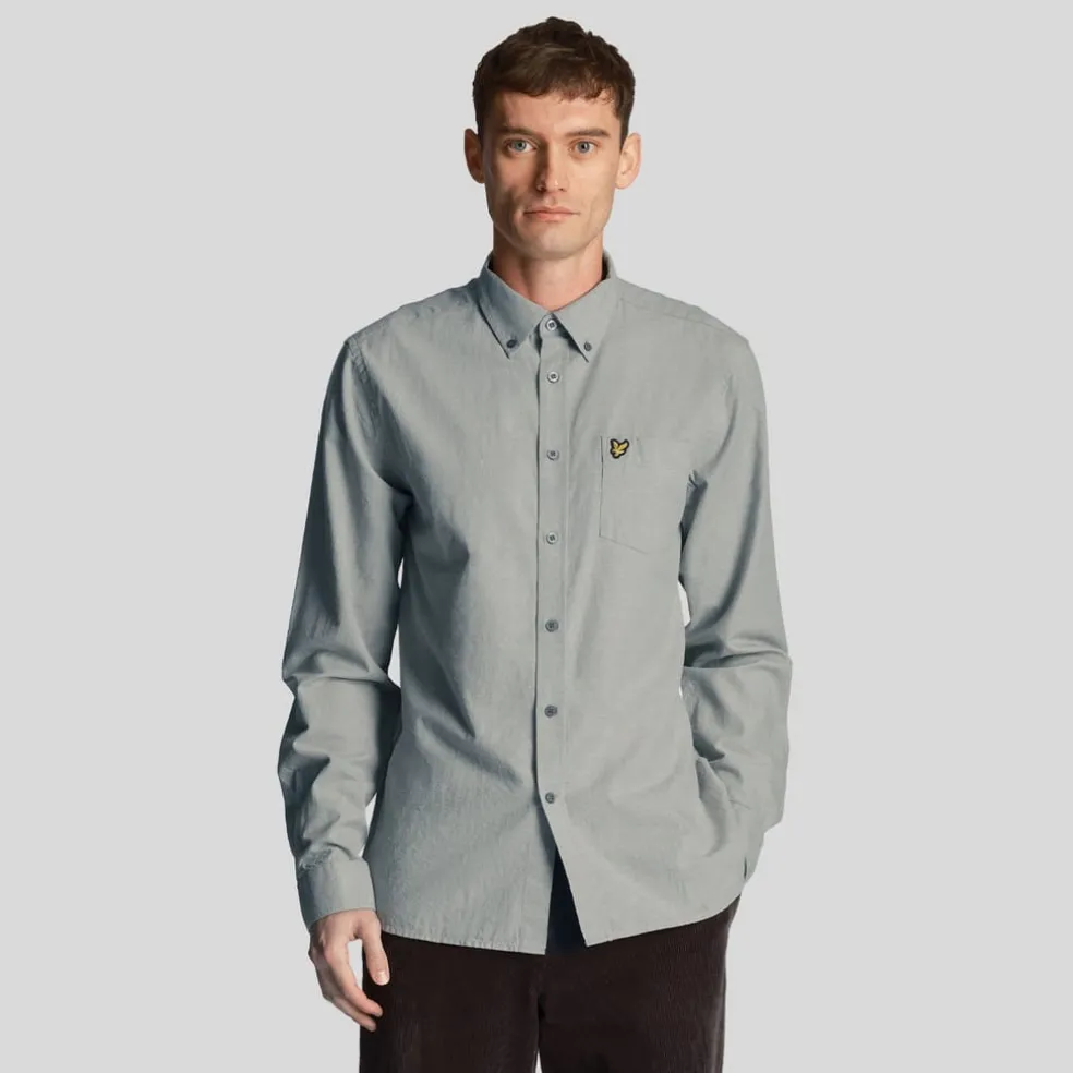 Lyle And Scott Cotton Linen Button Down Shirt in Blue