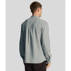 Lyle And Scott Cotton Linen Button Down Shirt in Blue