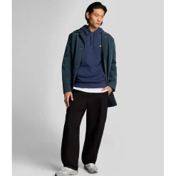 Lyle And Scott Eagle Head Pullover Hoodie in Navy