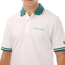 Lyle And Scott Embroidered Tipped Polo Shirt in White