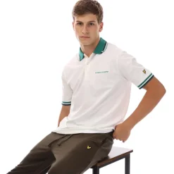 Lyle And Scott Embroidered Tipped Polo Shirt in White