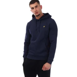 Lyle And Scott Flag Print Pullover Hoodie in Navy