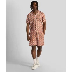 Lyle And Scott Floral Print Resort Shirt in Orange