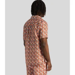 Lyle And Scott Floral Print Resort Shirt in Orange