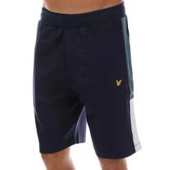 Lyle And Scott Fly Fleece Colour Block Shorts in Navy