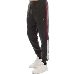 Lyle And Scott Fly Fleece Colour Block Tracksuit Bottoms in Grey