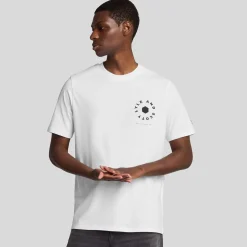 Lyle And Scott Football Wheel Graphic T-Shirt in White