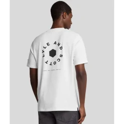 Lyle And Scott Football Wheel Graphic T-Shirt in White