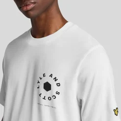Lyle And Scott Football Wheel Graphic T-Shirt in White