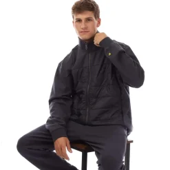 Lyle And Scott Interlock Hybrid Panelled Bomber Jacket in Navy