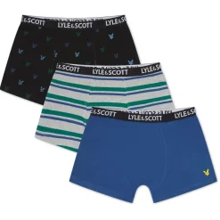 Lyle And Scott Juniors 3 Pack of Mixed Trunks in Blue