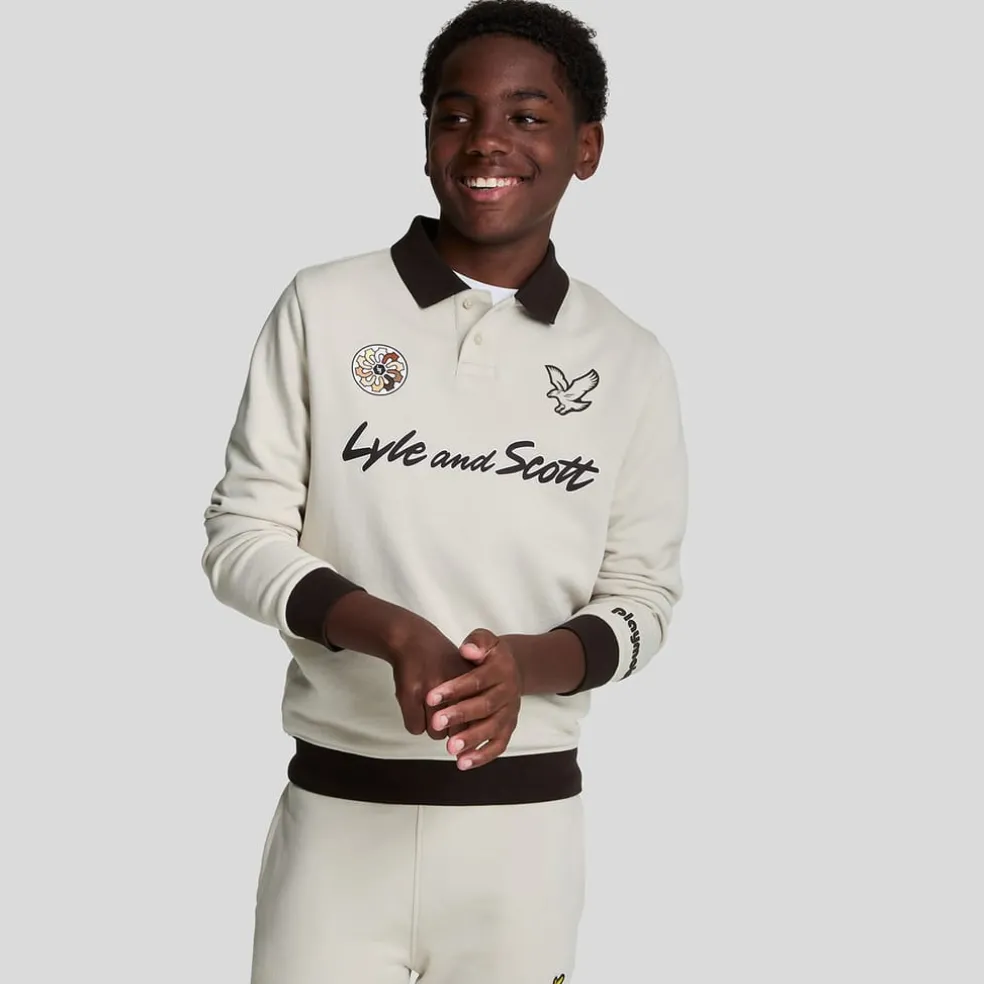 Lyle And Scott Juniors Playmobil Collared Sweatshirt in Beige