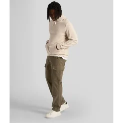 Lyle And Scott Loopback Embroidered Hoodie in Cream