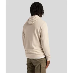 Lyle And Scott Loopback Embroidered Hoodie in Cream