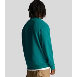 Lyle And Scott Loopback Embroidered Crewneck Sweatshirt in Green