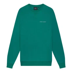 Lyle And Scott Loopback Embroidered Crewneck Sweatshirt in Green