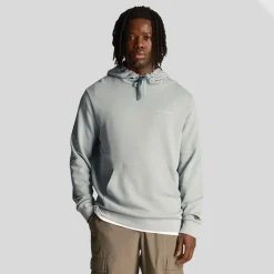 Lyle And Scott Loopback Embroidered Hoodie in Blue