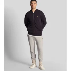 Lyle And Scott Loopback Jersey Bomber Jacket in Navy