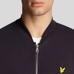 Lyle And Scott Loopback Jersey Bomber Jacket in Navy