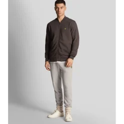 Lyle And Scott Loopback Jersey Bomber Jacket in Gunmetal