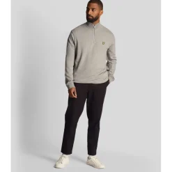 Lyle And Scott Loopback Quarter Zip Sweatshirt in Grey