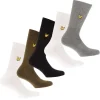 Lyle And Scott Mens 5 Pack Sport Socks in Black-White