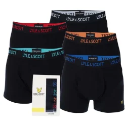 Lyle And Scott Mens Miller 5 Pack Boxer Shorts in Black