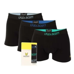 Lyle And Scott Mens Nathan 3 Pack Boxer Shorts in Black
