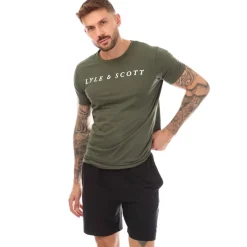 Lyle And Scott Mens Oakley T-Shirt & Short Set in Khaki