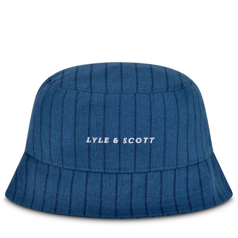 Lyle And Scott Pinstripe Bucket Hat in Navy