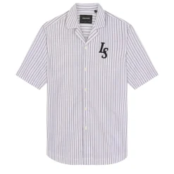 Lyle And Scott Pinstripe Revere Collar Shirt in White