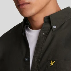 Lyle And Scott Plain Oxford Shirt in Gunmetal