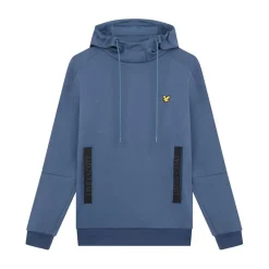 Lyle And Scott Pocket Branded Sweat Hoodie in Navy