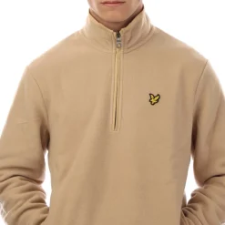 Lyle And Scott Quarter Zip Fleece in Beige
