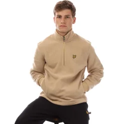 Lyle And Scott Quarter Zip Fleece in Beige