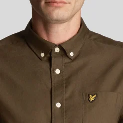 Lyle And Scott Regular Fit Light Weight Oxford Shirt in olive