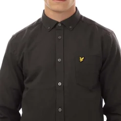 Lyle And Scott Regular Fit Light Weight Oxford Shirt in Grey black